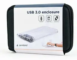 Зовнішня кишеня Gembird 2.5", USB 3.0, прозорий (EE2-U3S9-6) - мініатюра 6