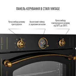 Духовой шкаф электрический PERFELLI VINTAGE 6A8N NERO - миниатюра 4