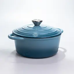 Каструля чавунна емальована Premium Cookware 2.5 л синя HP-1-14-BLUE з кришкою для тушкування та запікання - мініатюра 6