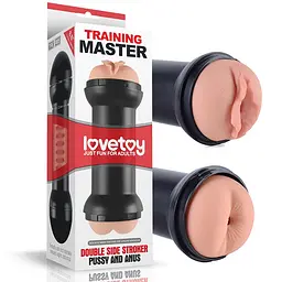 Подвійний мастурбатор Lovetoy Traning Master Double Side Stroker тілесний - мініатюра 10