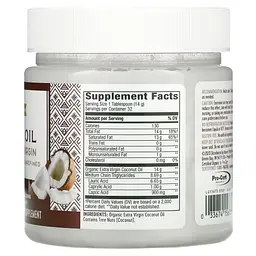 Органічна Кокосова Олія холодного віджиму Organic Extra Virgin Coconut Oil - 453 г - мініатюра 2