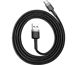 Кабель Baseus Cafule Cable USB for Type-C 3A 1 м Gray/Black (CATKLF-BG1) - мініатюра 3
