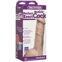 Фалоімітатор Doc Johnson 7 Inch Perfect Erect Cock, Vac-U-Lock - мініатюра 2