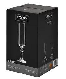 Набір бокалів для шампанського Krosno Paris 220 мл 4шт. (931623) - мініатюра 3