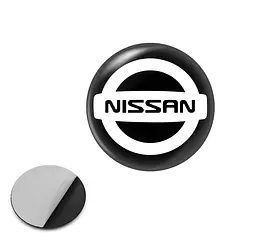 Наклейка з логотипом Nissan для автоключів d=15 мм Пластикова об'ємна (Завод)