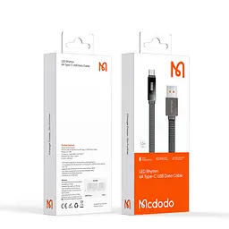 Кабель McDodo LED Display Type-C 6A Data Cable 1.2m Black - мініатюра 2