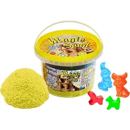 Кінетичний пісок Strateg Magic Sand жовтого кольору у відрі 500 г