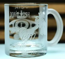 Скляна чашка 320 мл Усік Don’t push the horses подарунок для фаната боксу кухоль з гравіюванням - мініатюра 3