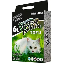 Наповнювач для котів Kotix Tofu Carbon 6 л