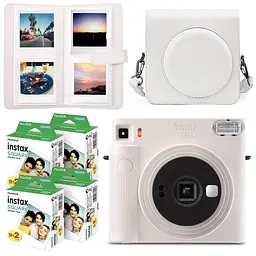 Подарочный набор камера Fujifilm Instax Square SQ1, Фотобумага 80 шт, Чехол, Фотоальбом 80 фото Белый