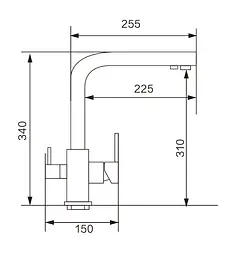 Змішувач для кухні на дві води VBI Gemini graphite VBI-055001GR - мініатюра 2