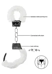 Наручники Beginners Handcuffs Furry - White Ouch! 36-OU002WHT 101706 - мініатюра 3