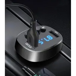 Автомобільний FM трансмітер модулятор XO BCC03 2 USB чорний - мініатюра 4