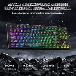 Клавіатура Attack Shark X87 Ultra RGB Meg Shark Switches Wireless Forged Carbon (AS-6979033730243-FC) [176651] - мініатюра 3