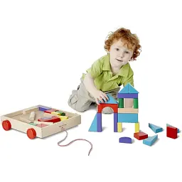 Кубики Melissa&Doug Набір дерев'яних блоків на візку (MD14209) - мініатюра 3