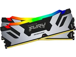 Пам'ять для настільних комп'ютерів Kingston FURY 64 GB (2x32GB) DDR5 6400 MHz Renegade Silver/White RGB (KF564C32RWAK2-64)