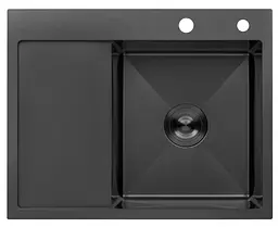 Кухонна мийка Kroner KRP Schwarze - 6350RHM PVD (3.0/1.0 мм) (CV031323)