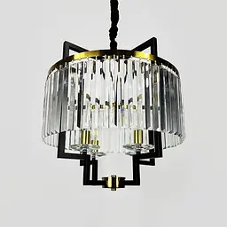 Елегантна люстра в стилі сучасної класики Ø 50х50 см | Line F | Арт. MJ348-500 BK+CL - мініатюра 6
