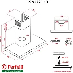 Витяжка Т-подібна Perfelli TS 9322 I/BL LED - мініатюра 14