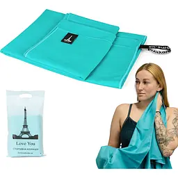 Рушник спортивний Love You мікрофібра 80х180 Tiffany (60102) - мініатюра 4