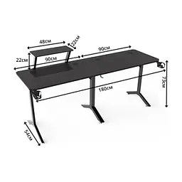 Комп'ютерний стіл GT Racer T-1247 (146x146x60x73) Black - мініатюра 3