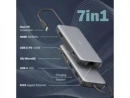 Мультипортовий адаптер Digitus USB-C 7-Port Docking Station (DA-70914) - мініатюра 6