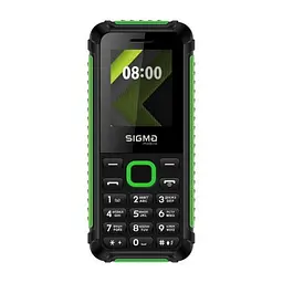 Мобільний телефон Sigma mobile X-style 18 Track, чорний/зелений, 2 Mini-SIM, дисплей 1.77' кольоровий (128x160), моноблок, підтримка