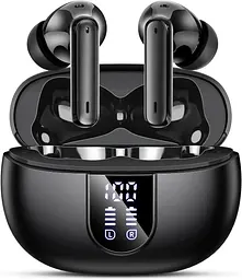 Бездротові навушники, Bluetooth 5.3 Навушники 40 годин відтворення Deep Bass Stereo Earbud, світлодіодний дисплей живлення