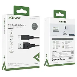 Кабель ACEFAST C3-04 USB to Type-C 3A 1.2m TPE оплетення + TPE connectors посилений чорний - мініатюра 3