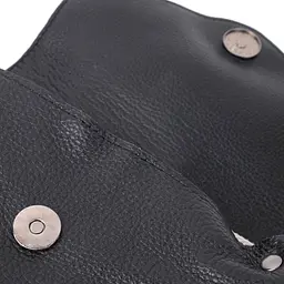 Жіноча шкіряна сумка з трикутним клапаном Vintage 22254 чорна - мініатюра 10