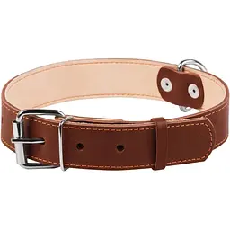 Нашийник подвійний Collar, шкіра, 48-63х3,5 см, коричневий