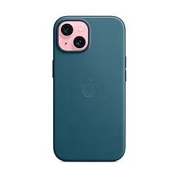 Чехол для Apple iPhone 15, FineWoven Case with MagSafe, синий, защитная накладка из материала FineWoven, противоударный, для iPhone, защита всего корпуса, поддержка беспроводной зарядки и MagSafe, (ARM71974) - мініатюра 4