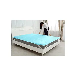 Наматрацник MirSon Eco Light №1713 EcoSilk Air-line на резинці по кутках Blue 90x200 см (2200002888448) - мініатюра 6
