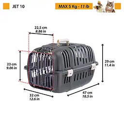 Переноска для собак та котів Ferplast Jet 10 фіолетова до 5 кг 32x47x29 см 73043099 - мініатюра 2