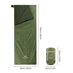 Спальник Naturehike LW180 Mini (NH21MSD04) +15°C - правий - 205см - темно-зелений - мініатюра 2