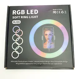 Кільцева LED лампа 26см 15W RGB 8 кольорів для фотографів блогерів тиктокерів візажистів SOFT RING LIGHT MG26 - мініатюра 9
