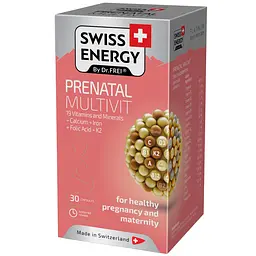 Мультивітаміни для вагітних та годуючих жінок Swiss Energy Prenatal Multivit 19 вітамінів і мінералів 30 капсул - мініатюра 2