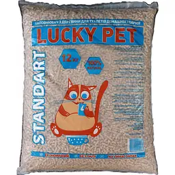 Уцінка. Деревний наповнювач для котячого туалету Lucky Pet стандарт 12 кг 