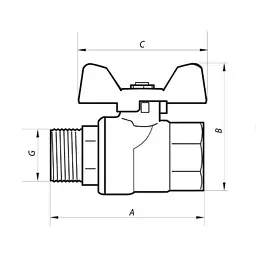 Кран кульовий Nolf 3/4" прямий №722 (NF2952) - мініатюра 2