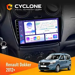Штатна магнітола Renault Dokker, Sandero, Lodgy 2012+ Cyclone C9-011 4x64, DSP Cyclone (НФ-00007116)