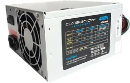 Блок живлення 400 Вт, Casecom, сріблястий, 12 см, 3xMolex/2xSATA/1x4-pin/1x20+4-pin (CM 400 ATX)