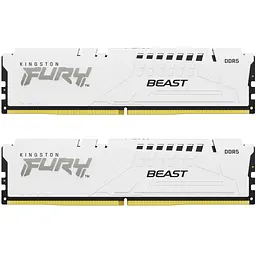 Модуль пам'яті для комп'ютера DDR5 64GB (2x32GB) 5600 MHz Beast White EXPO Kingston Fury (ex.HyperX) (KF556C36BWEK2-64) - мініатюра 1