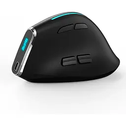 Вертикальна миша бездротова Zelotes F-36 з акумулятором та RGB підсвічуванням 2.4G + Bluetooth Black - мініатюра 2