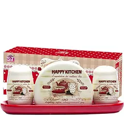 Набір для солі та перцю з серветницею S&T 6912-11 Happy Kitchen