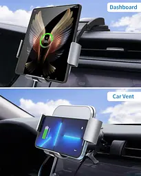 Автомобільний бездротовий зарядний тримач JOYVEVA Dual Coil - мініатюра 2