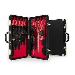 Набор для BDSM Bedroom Fantasies: Bondage Suitcase 13 Pcs - Cow Leather