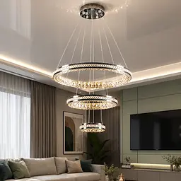 Світлодіодна люстра Splendid Ray 50503J/600+400+200/3 LED з кришталем, хром, 100 Вт, з пультом і димером