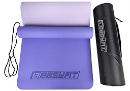 Килимок для йоги та фітнеса EasyFit TPE+TC 6мм двошаровий + Чохол бузковий з св.бузковим (EF-1924s-VV) - мініатюра 7