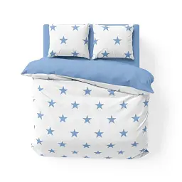 Комплект постільної білизни ТЕП Soft Dreams Morning Star Blue євро 70x70 білий