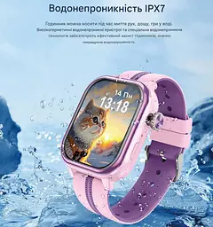 Дитячий смарт-годинник Wonlex KT39 годинник-телефон з відеодзвінком GPS WI-FI і SIM-картою Pink (19137) - мініатюра 7